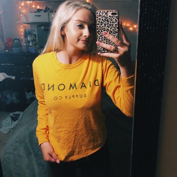 Diamond Supply Co. Tops - DIAMOND SUPPLY CO. yellow long sleeve